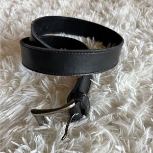 Faux leather black belt silver buckle. NEW!